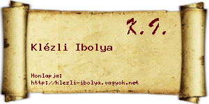 Klézli Ibolya névjegykártya